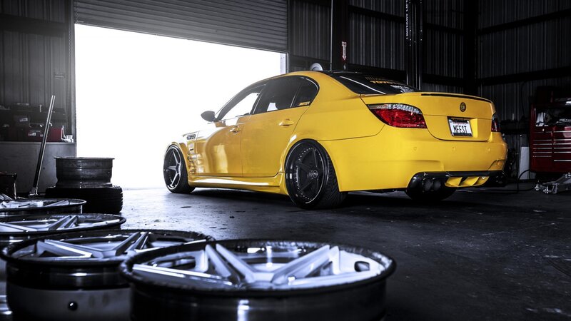 Yellow Modified Sedan — Dramatic, Photograph