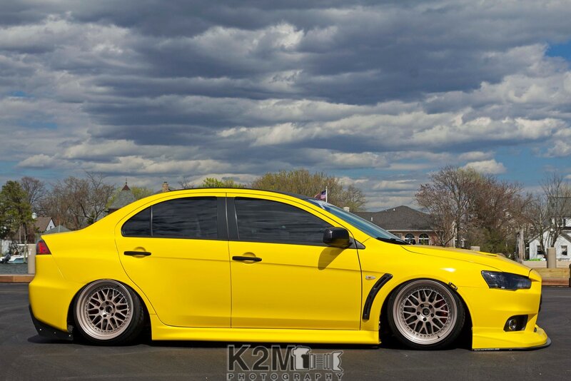 Yellow Modified Sedan — Dramatic, Spring, Photograph