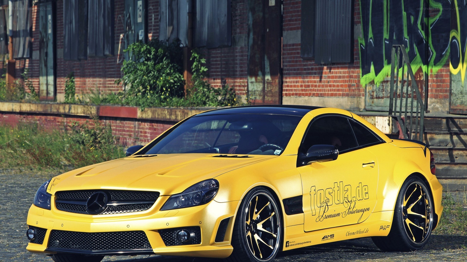 yellow modified sports car