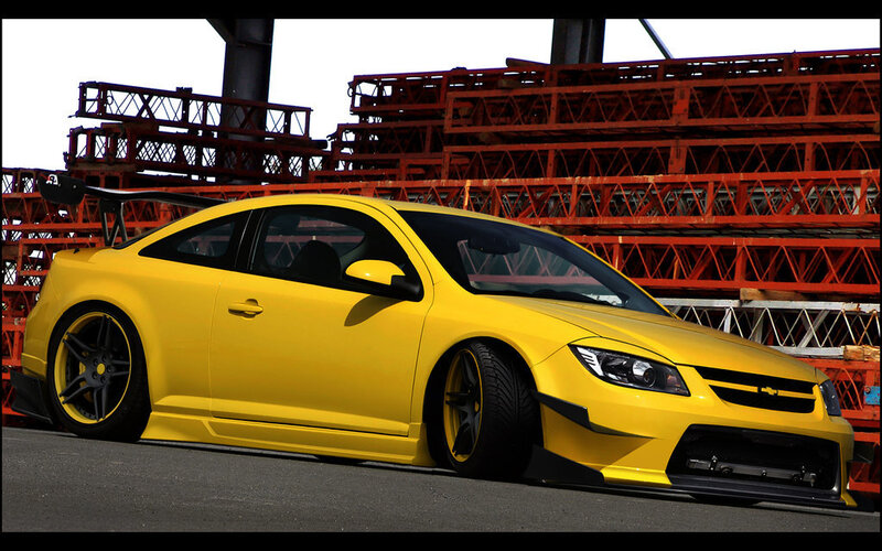 yellow modified sports car