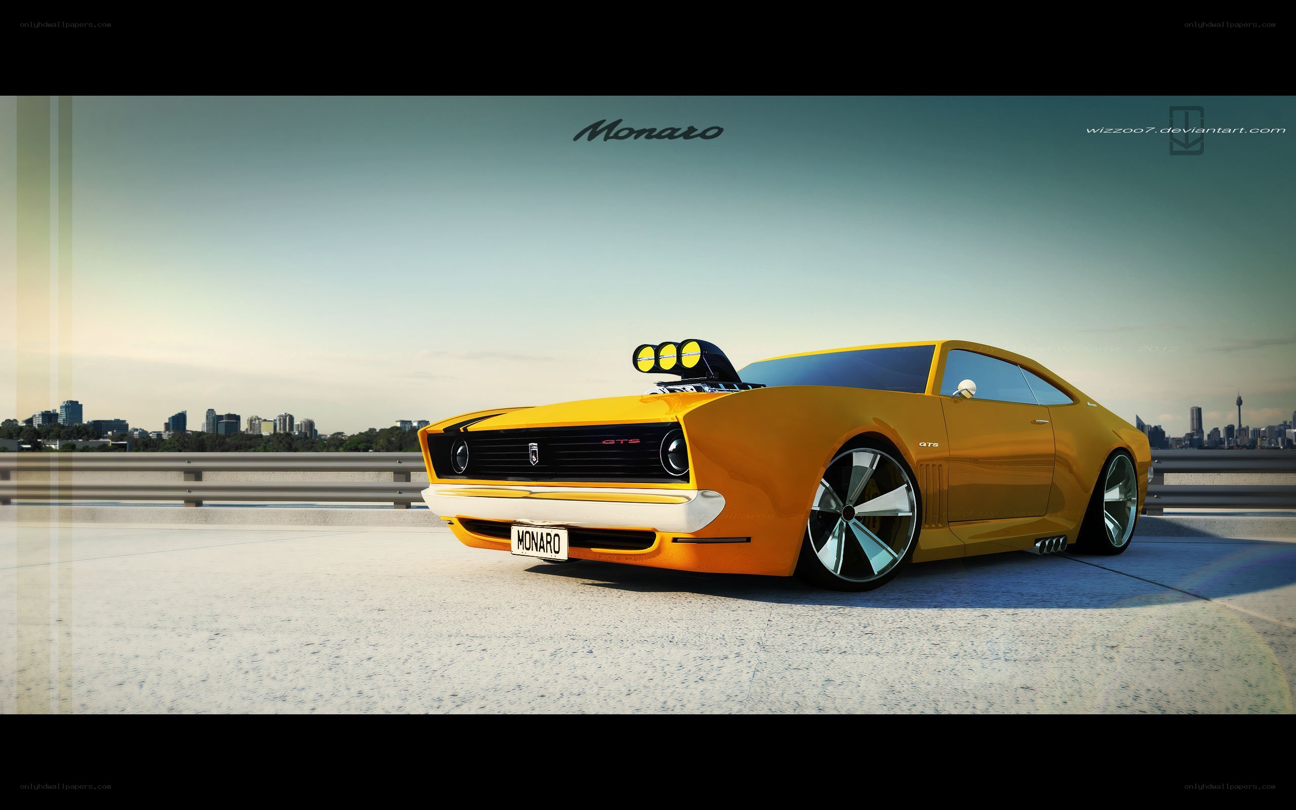 Yellow Monaro muscle car