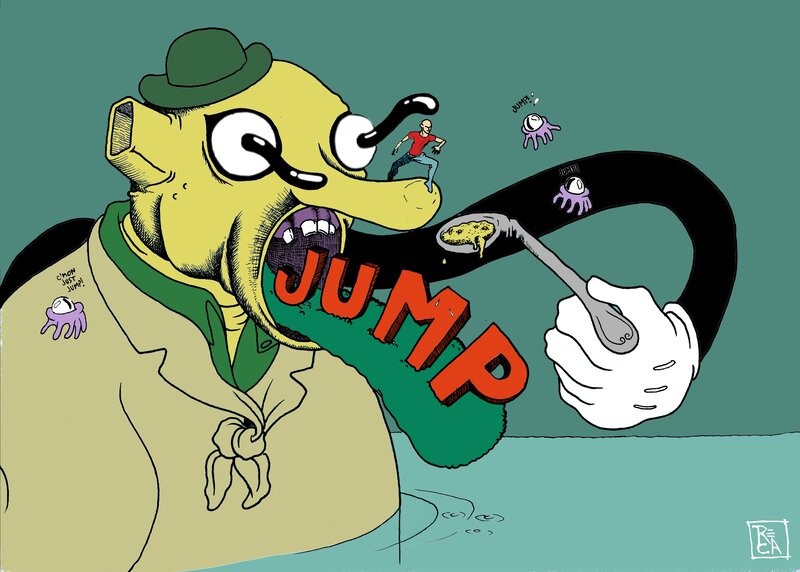 Yellow Monster Eating Man