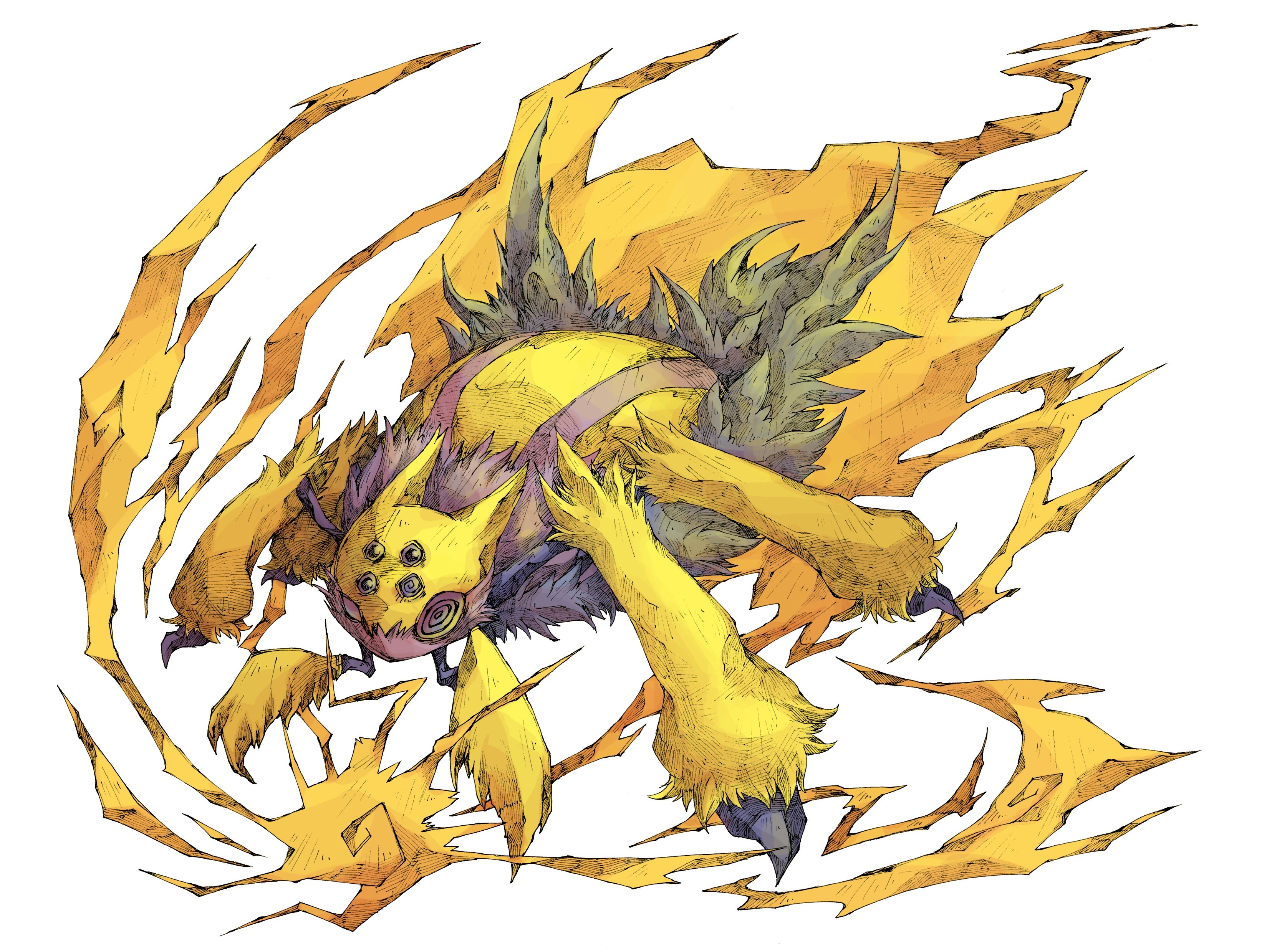 yellow monster with spikes