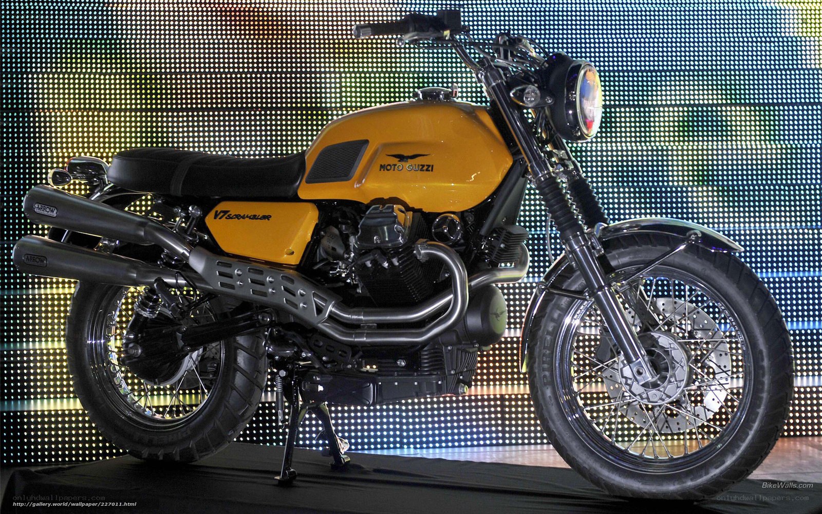 Yellow Moto Guzzi V7 Scrambler