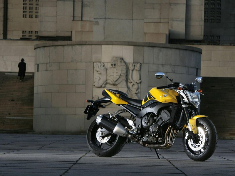 Yellow Motorcycle — Dramatic, Afternoon