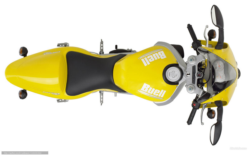 yellow motorcycle from above