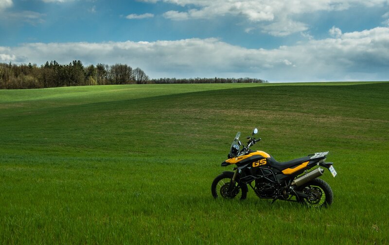 Yellow Motorcycle in Field
