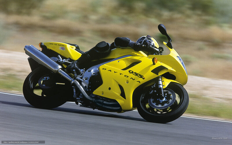 Yellow motorcycle on a racetrack