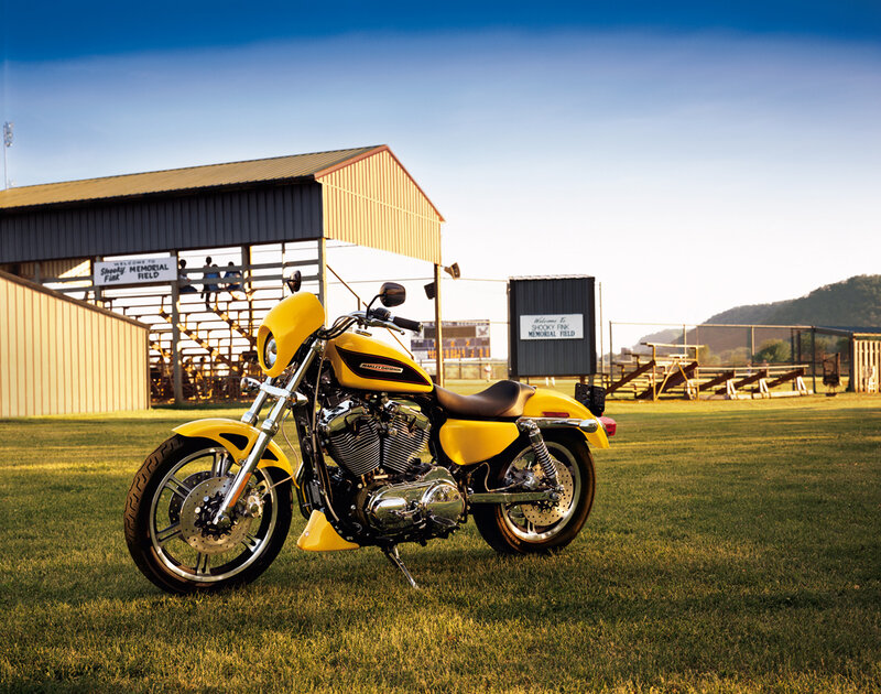 Yellow Motorcycle on Grass
