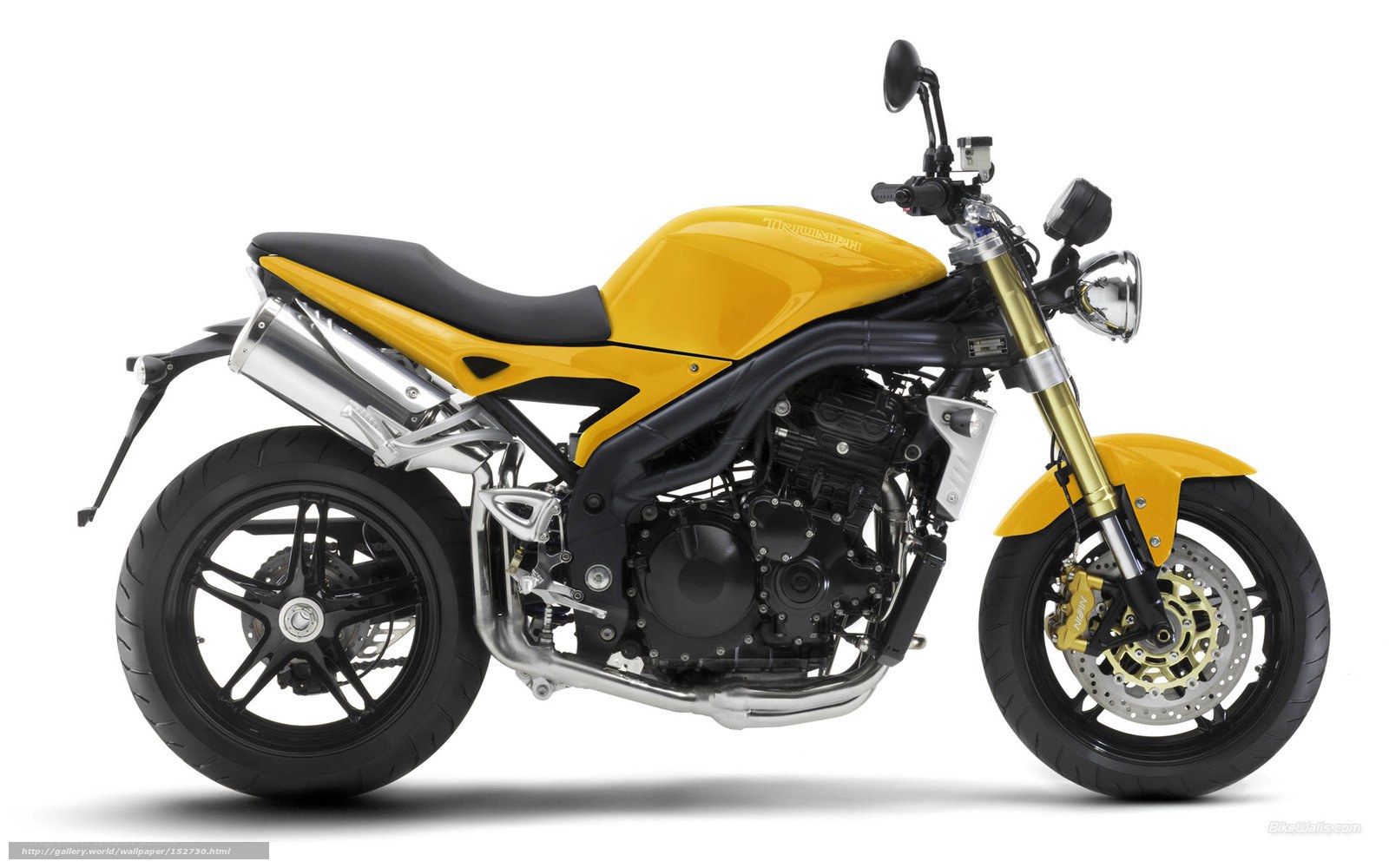 yellow motorcycle side view