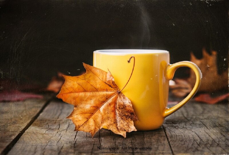 Yellow Mug with Leaf