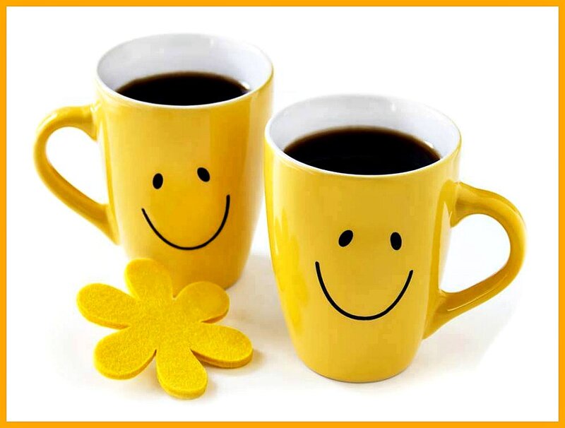 Yellow Mugs with Smiley Faces