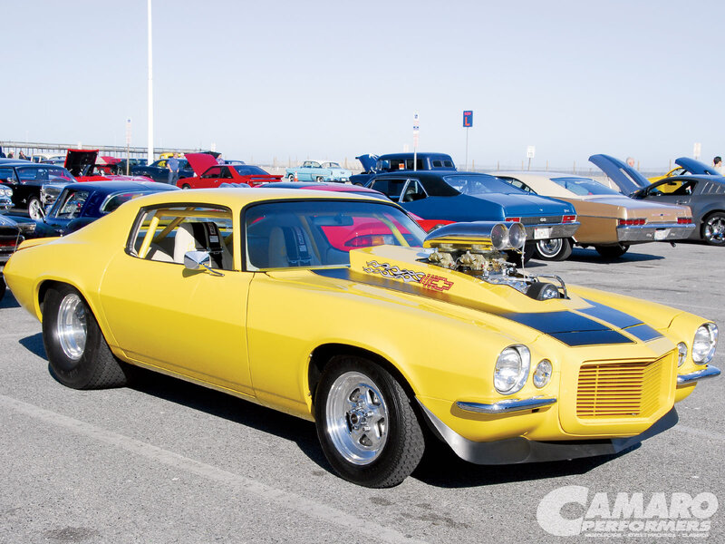 Yellow Muscle Car — Bright, Sunny