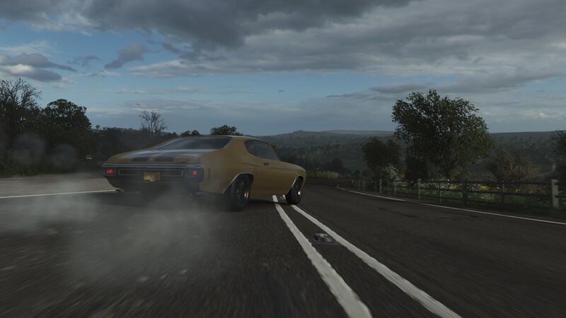 Yellow Muscle Car — Brown
