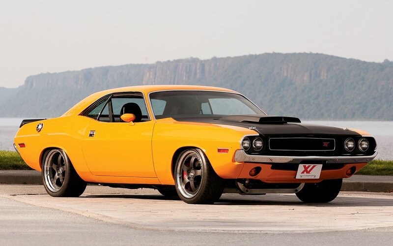 Yellow Muscle Car — Calm, Afternoon, Photograph, Mountain