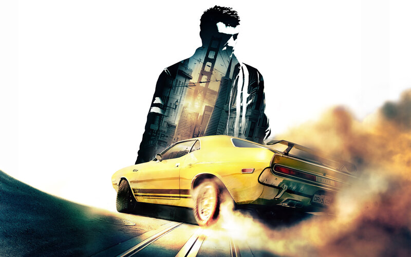 Yellow Muscle Car — Dramatic, Afternoon, Digital Art, Silhouette
