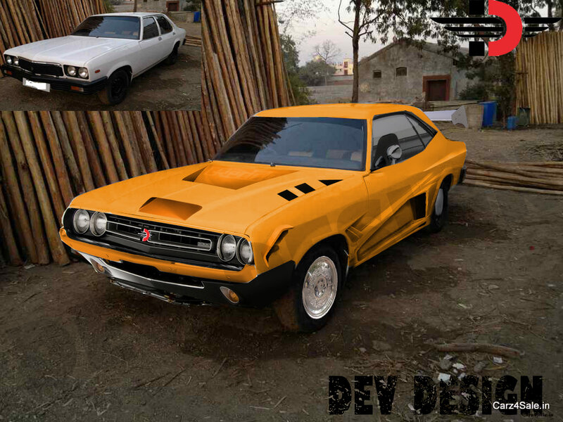 Yellow Muscle Car — Dramatic, Afternoon, Digital Art