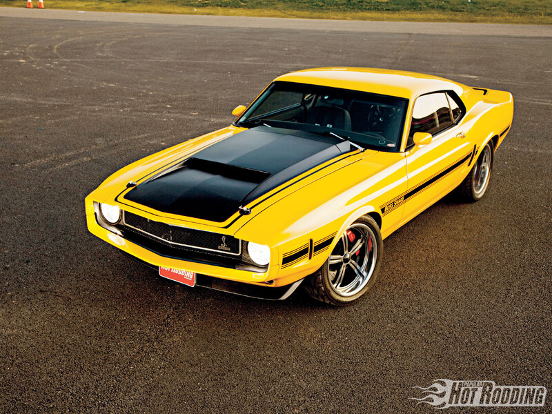 Yellow Muscle Car — Dramatic, Afternoon, Photograph, Asphalt