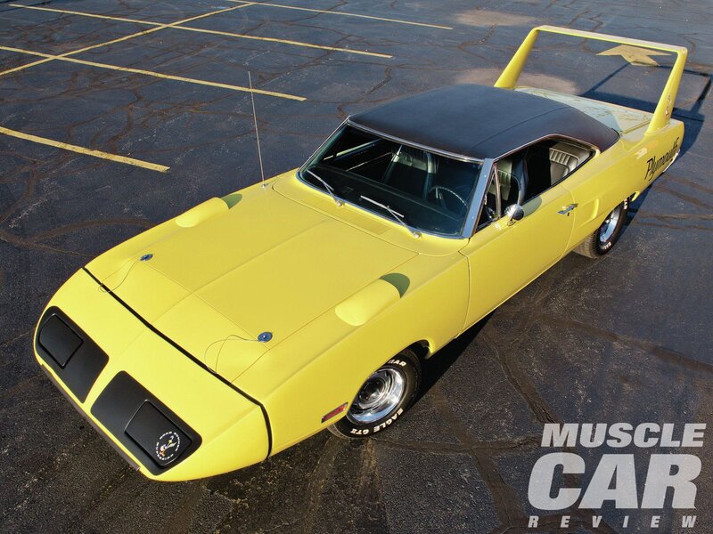 Yellow Muscle Car — Dramatic, Afternoon, Photograph, Black Roof