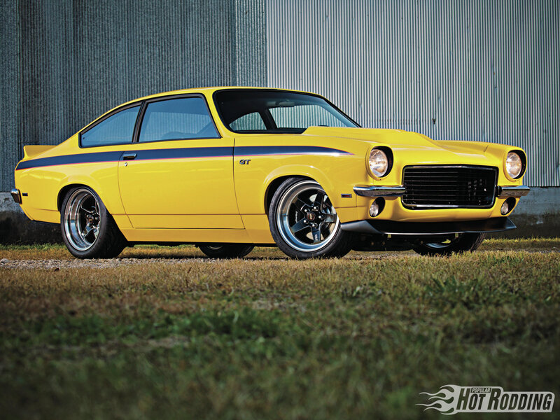 Yellow Muscle Car — Dramatic, Afternoon, Photograph, Grass