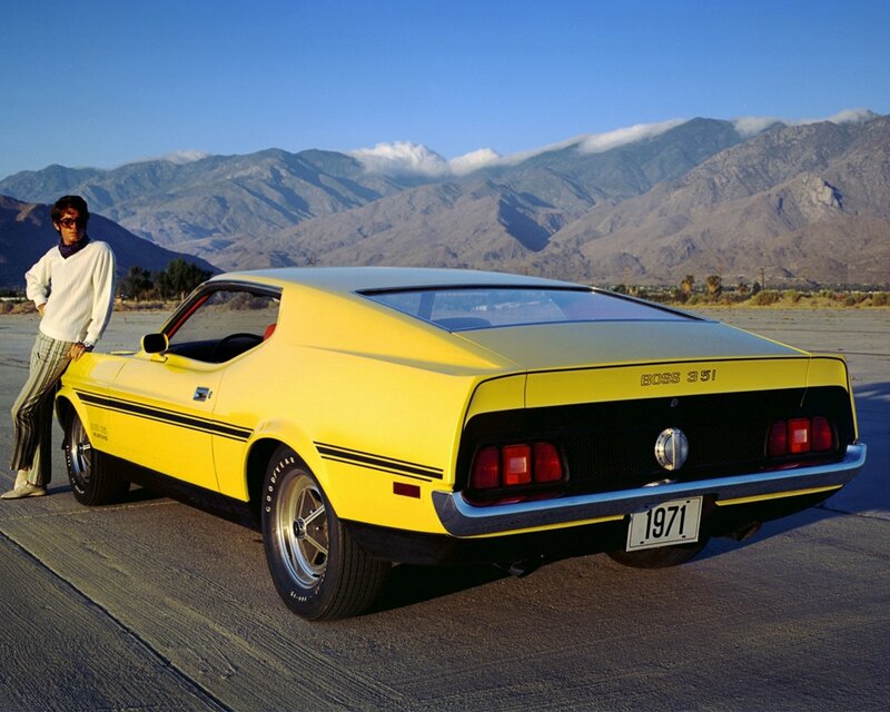 Yellow Muscle Car — Dramatic, Afternoon, Photograph, Man