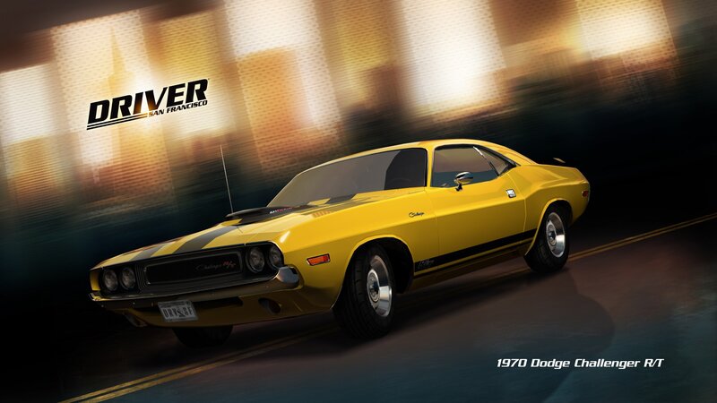 Yellow Muscle Car — Dramatic, Night, Digital Art, Cityscape, Road
