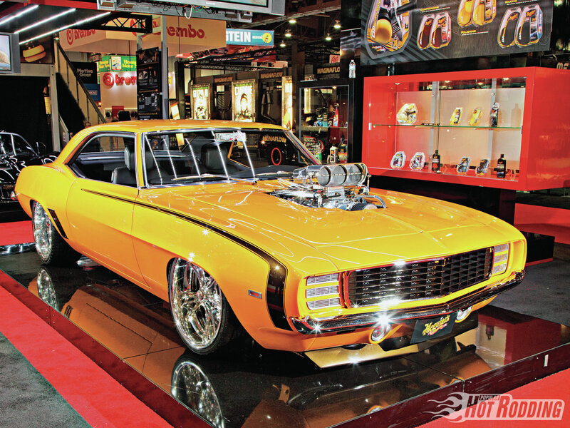 Yellow Muscle Car — Dramatic, Photograph, Car Show