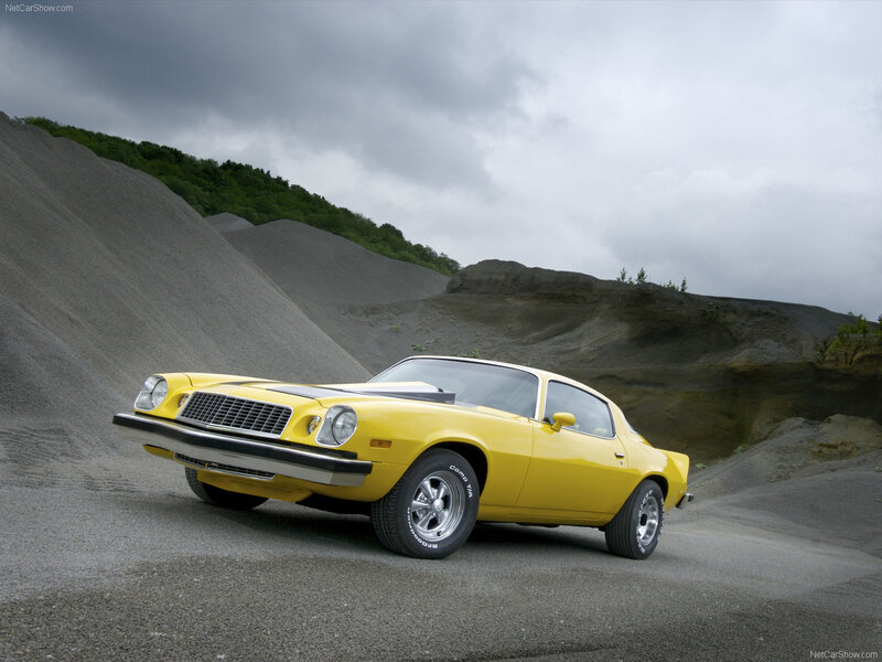 Yellow Muscle Car — Dramatic, Photograph, Gravel Pit