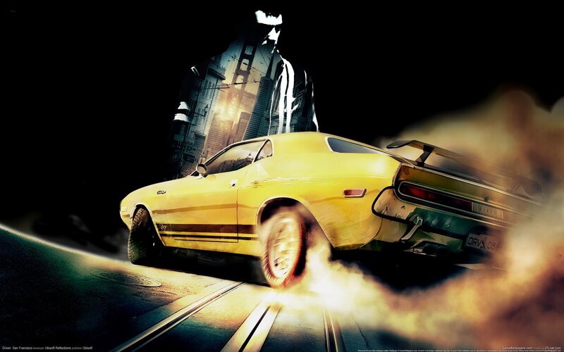 Yellow Muscle Car Drifting — Dramatic, Night