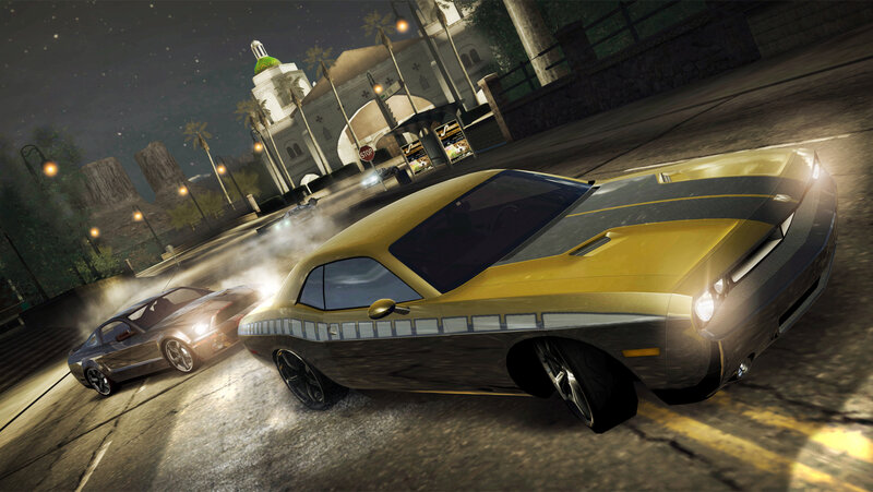 Yellow Muscle Car — Dynamic, Night, 3d Render