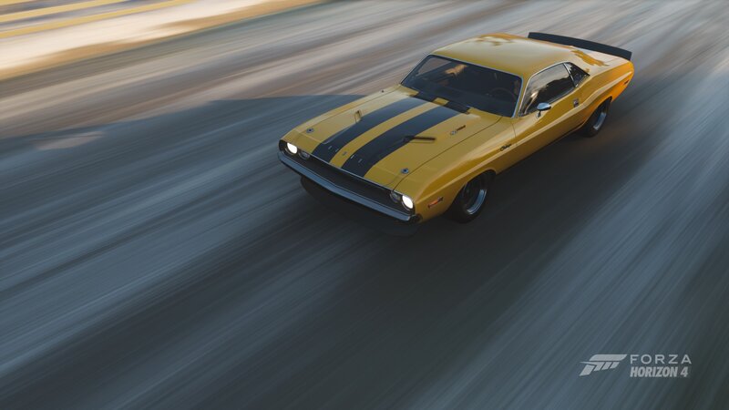 Yellow Muscle Car — Dynamic, Sunset, 3d Render