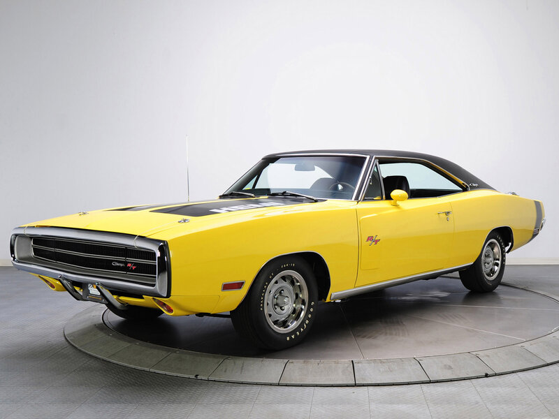 Yellow Muscle Car — Neutral, Photograph, Black Roof, Chrome Grille