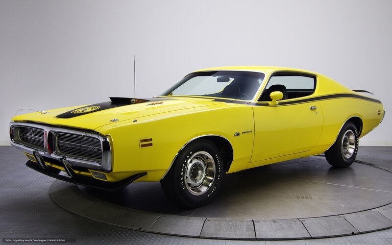 Yellow Muscle Car — Neutral, Photograph, Rotating Platform, Antenna