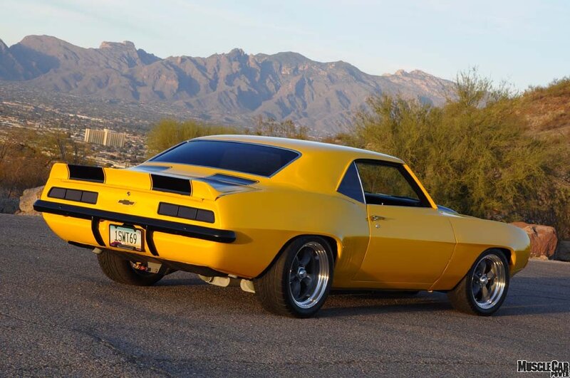 Yellow Muscle Car — Serene, Sunset