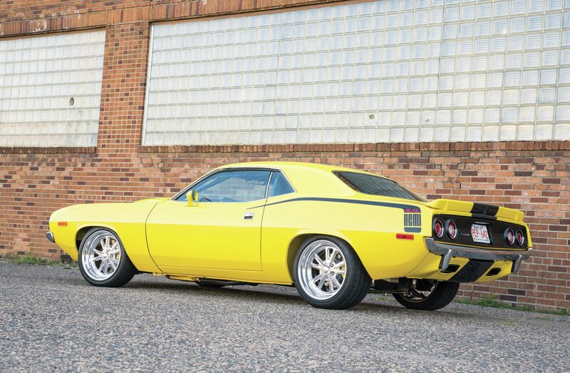 Yellow Muscle Car — Static, Afternoon, Photograph, Brick Wall
