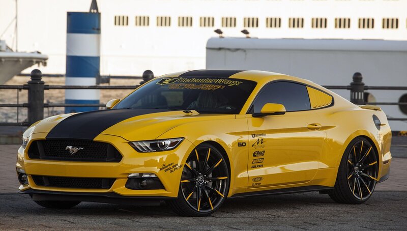 Yellow Mustang Car — Dramatic, Afternoon, Photograph