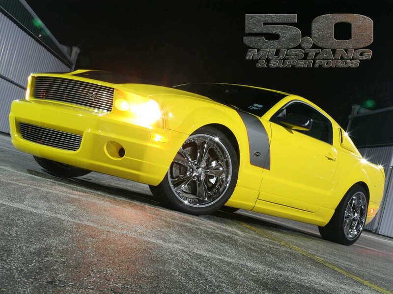 Yellow Mustang Car