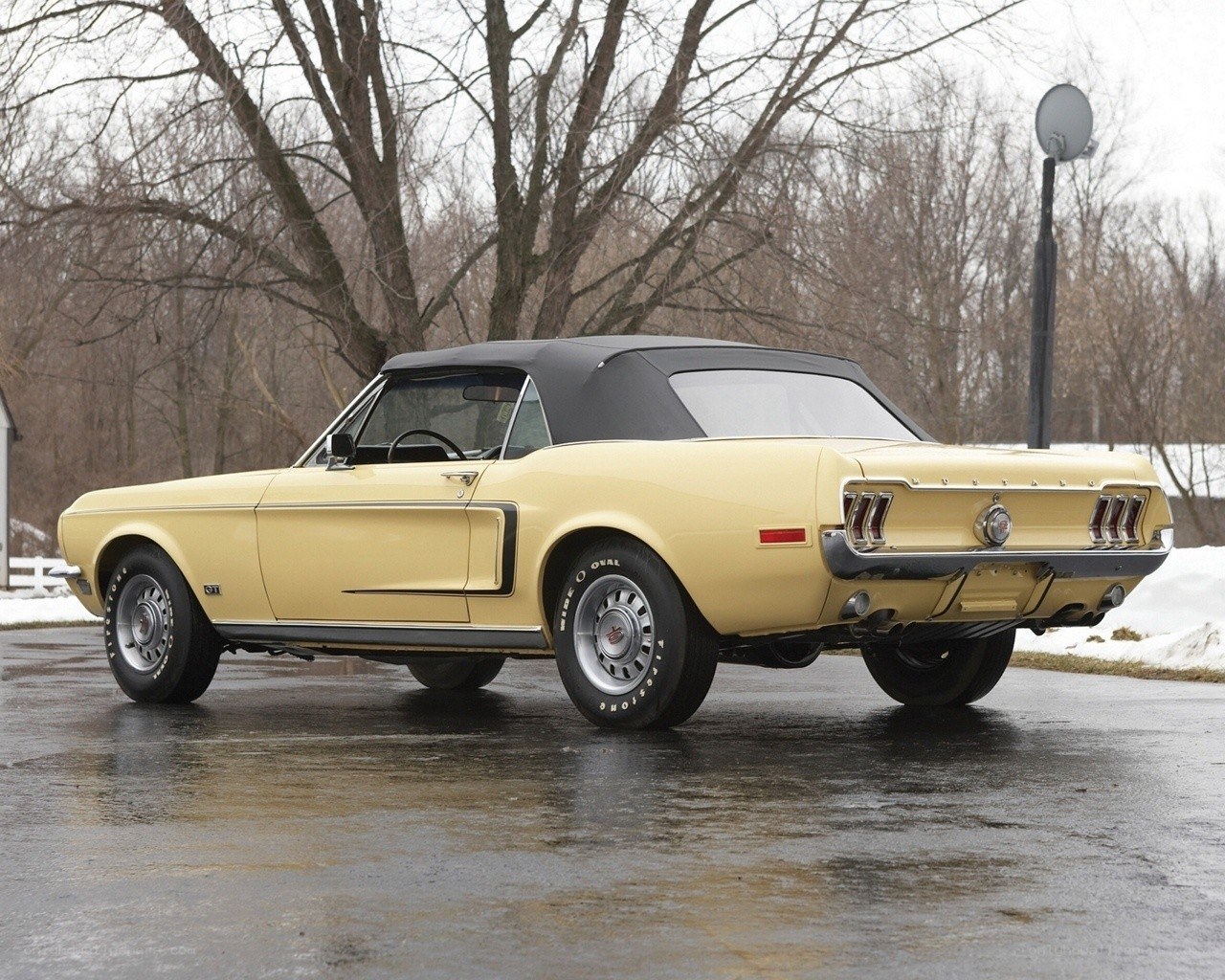 Yellow Mustang convertible
