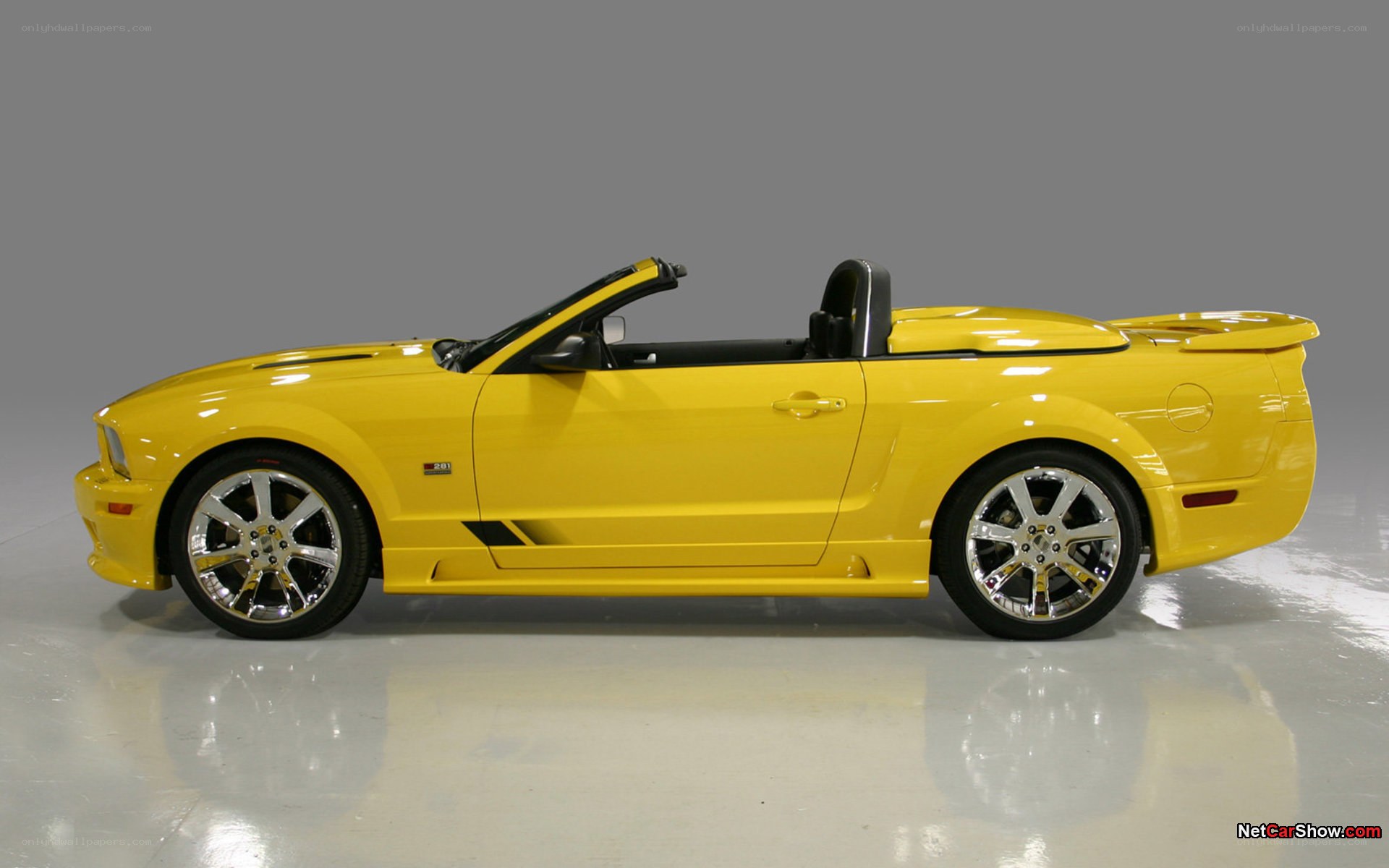 yellow mustang convertible