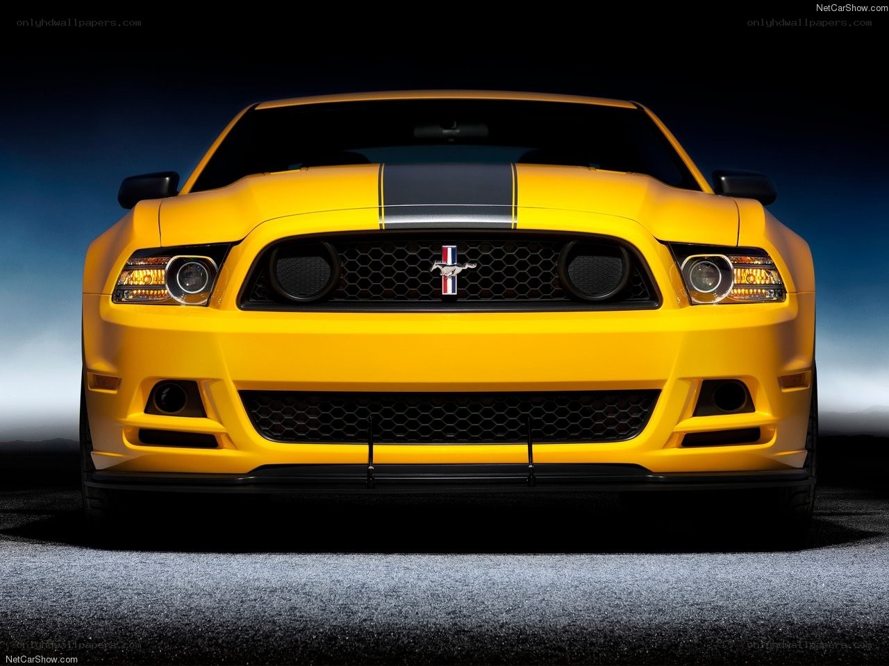 yellow mustang front view