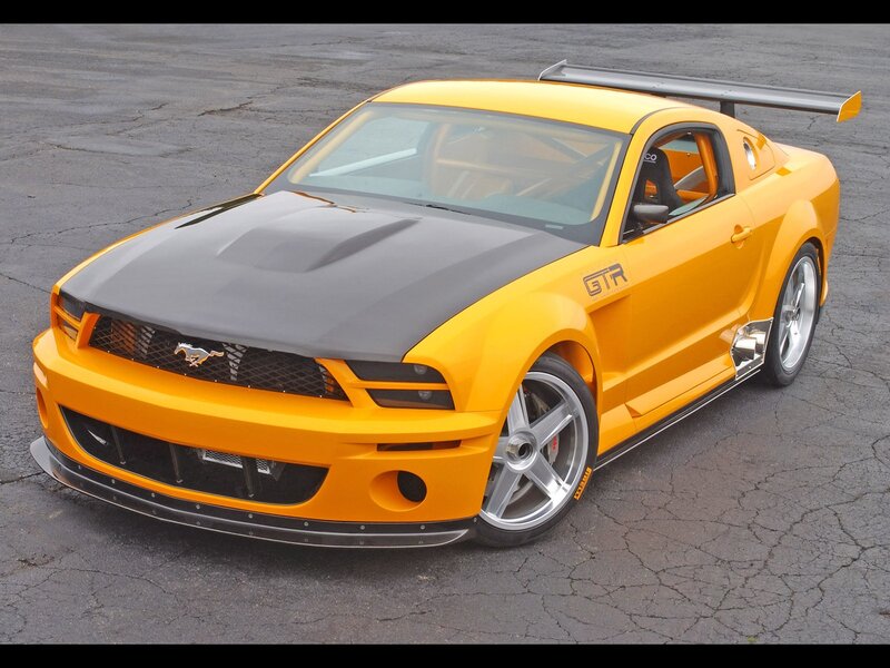 yellow mustang gtr race car