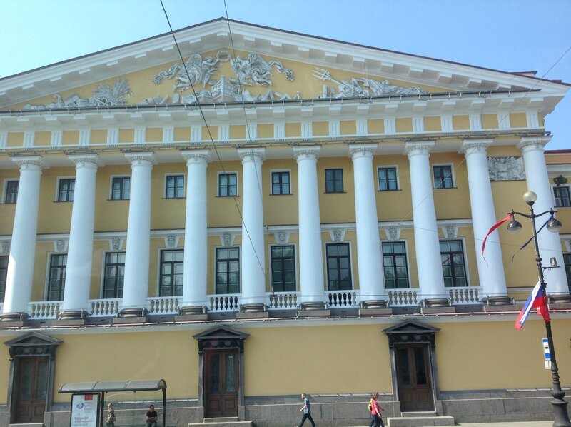 Yellow Neoclassical Building