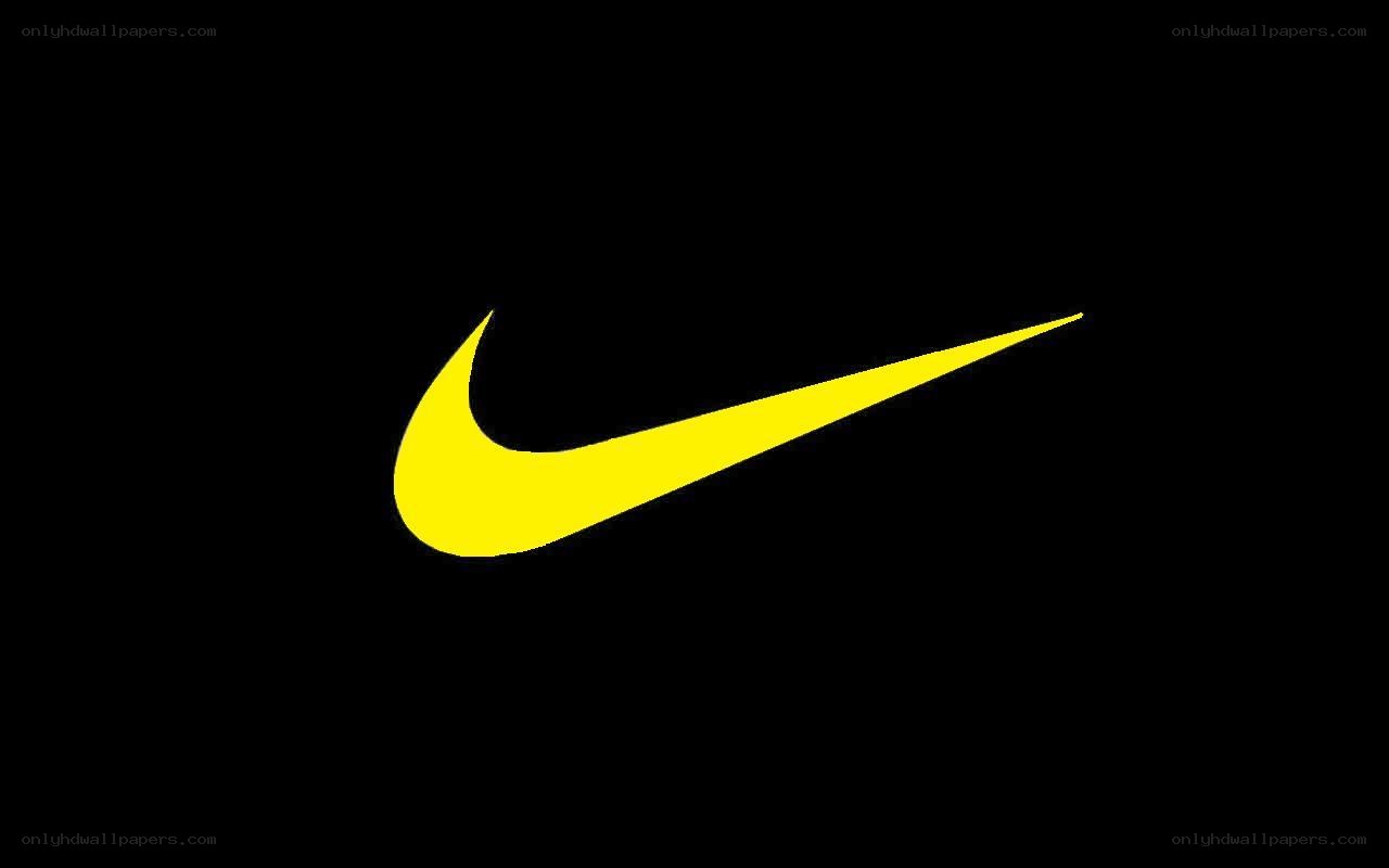 Yellow Nike swoosh logo