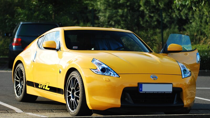 Yellow Nissan 370Z sports car