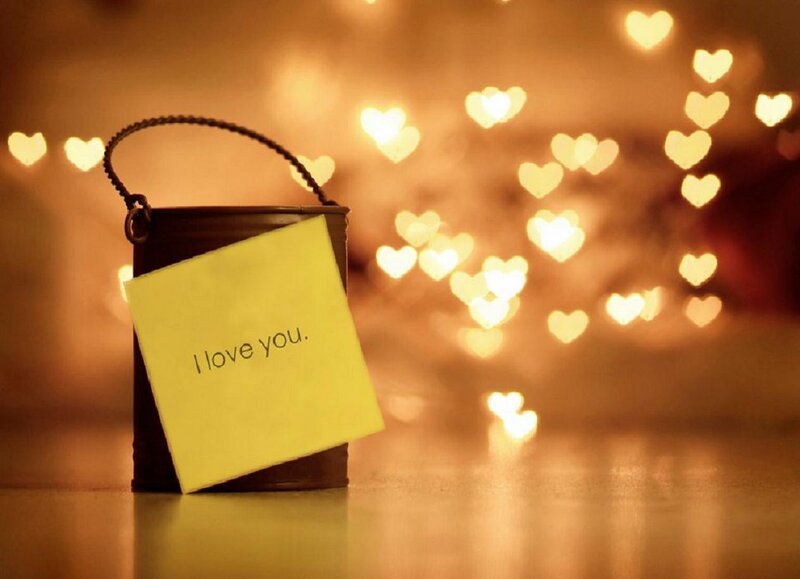 Yellow Note with I Love You