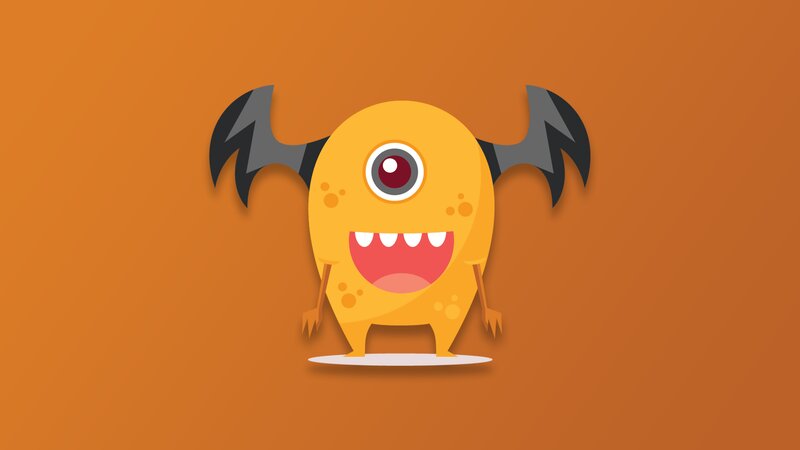 Yellow One-eyed Monster — Orange