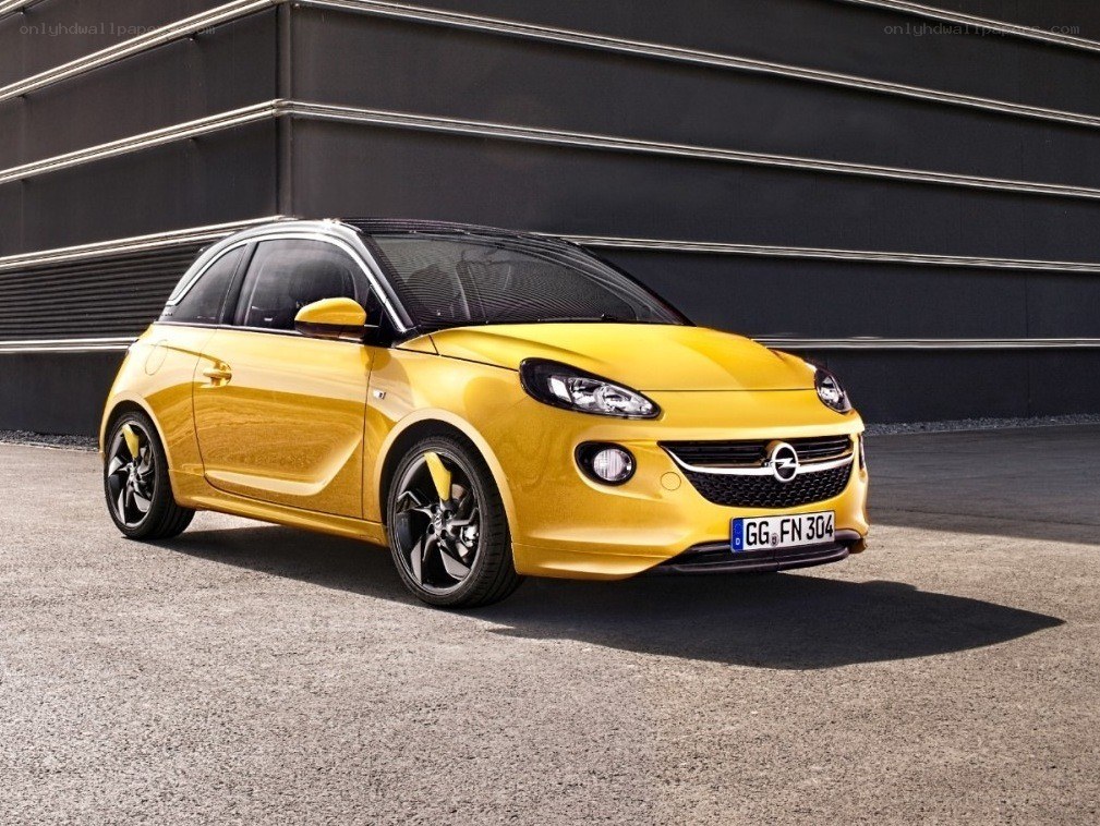 Yellow Opel Adam car