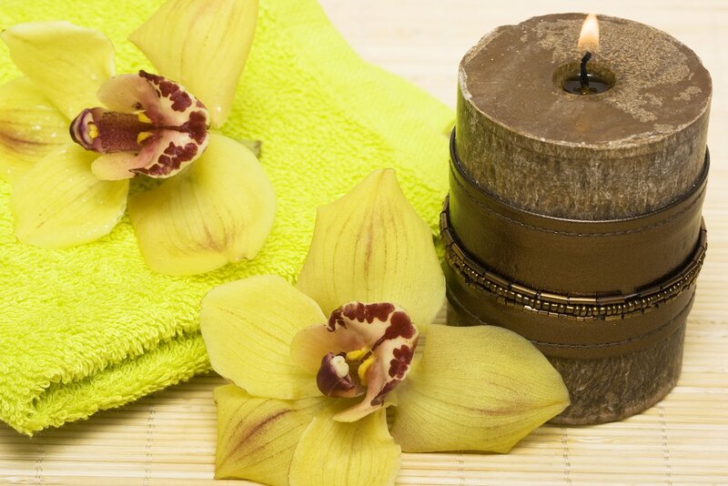 Yellow Orchids and Candle