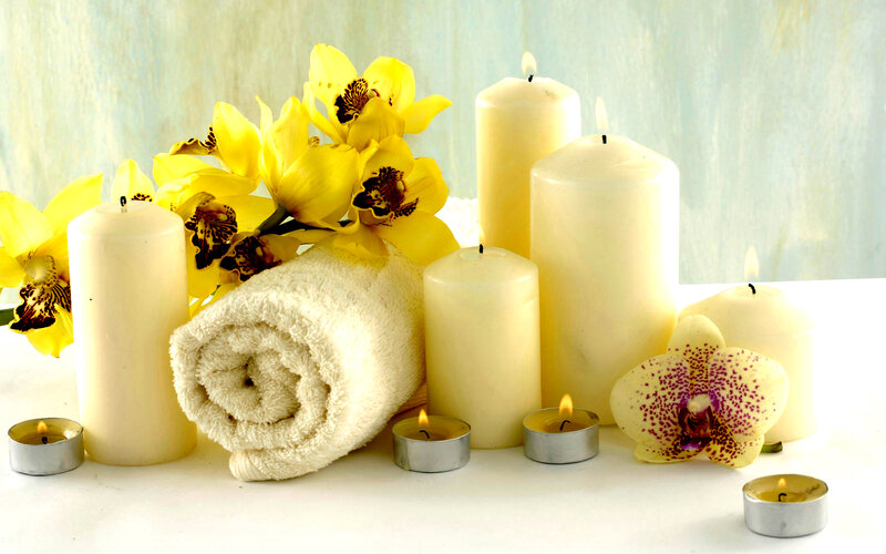 Yellow Orchids and Candles