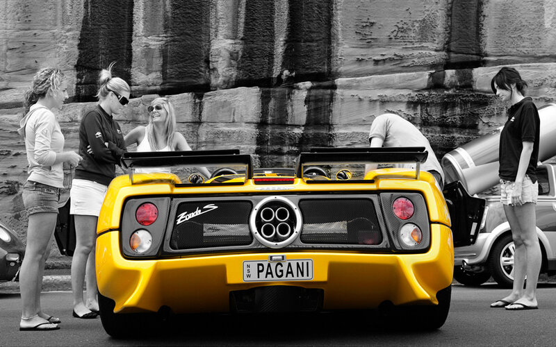 Yellow Pagani sports car